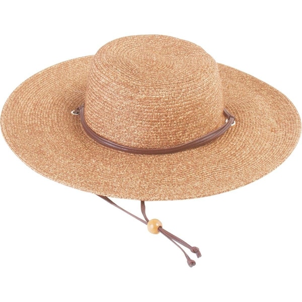 Sloggers Women's Dark Brown Straw Sun Hat - 442DB01