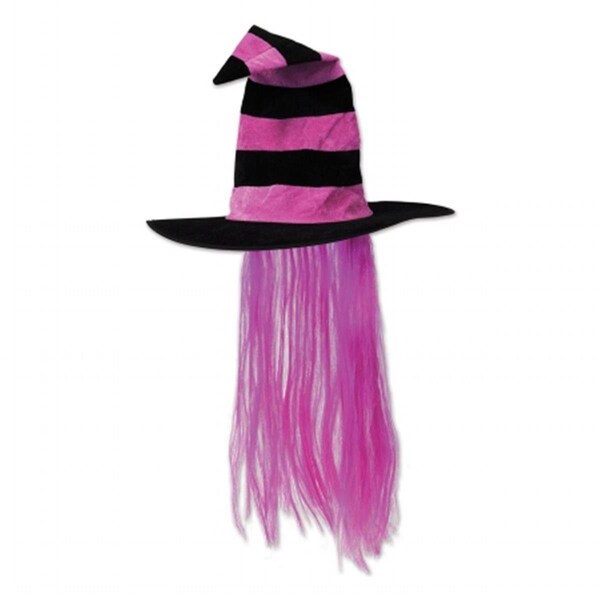 Goldengifts Witch Hat with Hair - Hot Pink - GO2811389