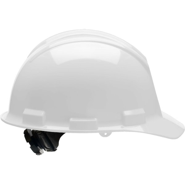Bullard Hard Hat, S51, Polyethylene, 4 Point Ratchet, Type 1, Class E, White - 51WHR