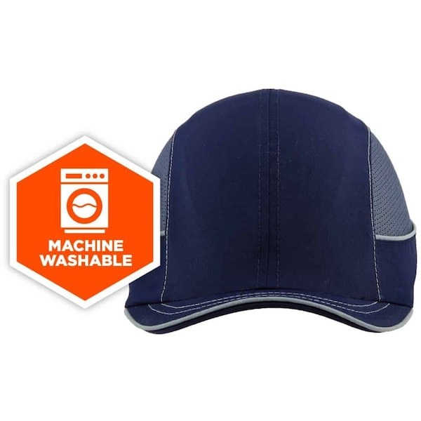 Ergodyne Bump Cap, Short Brim Baseball, ABS, Hook-and-Loop Suspension, Navy, Fits Hat Size One Size Fits Most - 8950