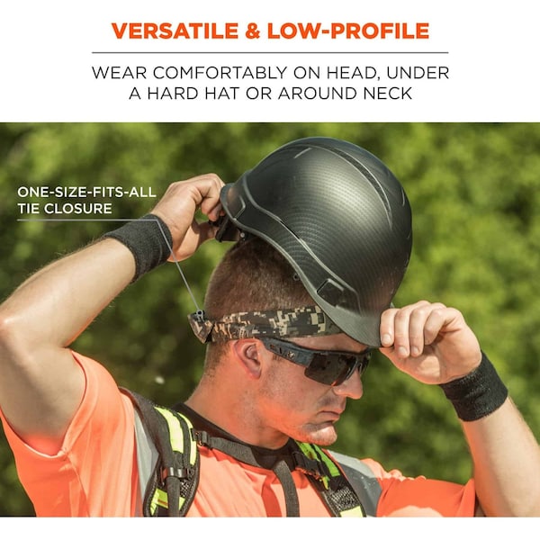 Ergodyne Evaporative Cool Bandana, Tie, Lime, PK24 - 6700