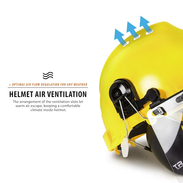 Tr Industrial Forestry Safety Helmet and Hearing Protection System, Yellow - TR88011-YL