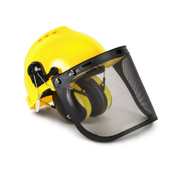 Tr Industrial Forestry Safety Helmet and Hearing Protection System, Yellow - TR88011-YL