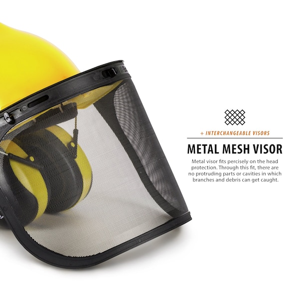 Tr Industrial Forestry Safety Helmet and Hearing Protection System, Yellow - TR88011-YL