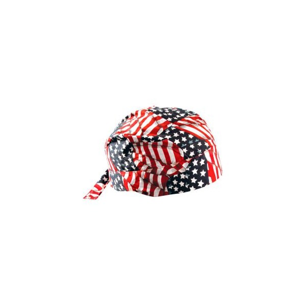 Occunomix Deluxe Tie Hat With Elastic Rear Band Wavy Flag, 12 Pack,  - TN6-WAV