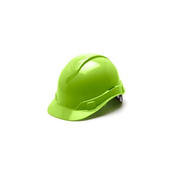 Pyramex Ridgeline Cap Style Hard Hat, Hi-Vis Green, 6-Point Ratchet Suspension - HP46131