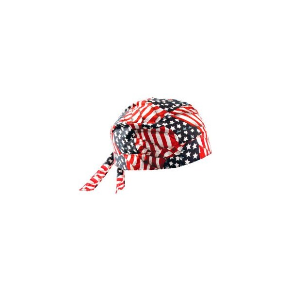 Occunomix Regular Tie Hat With Elastic Rear Band Wavy Flag, 12 Pack,  - TN5-WAV