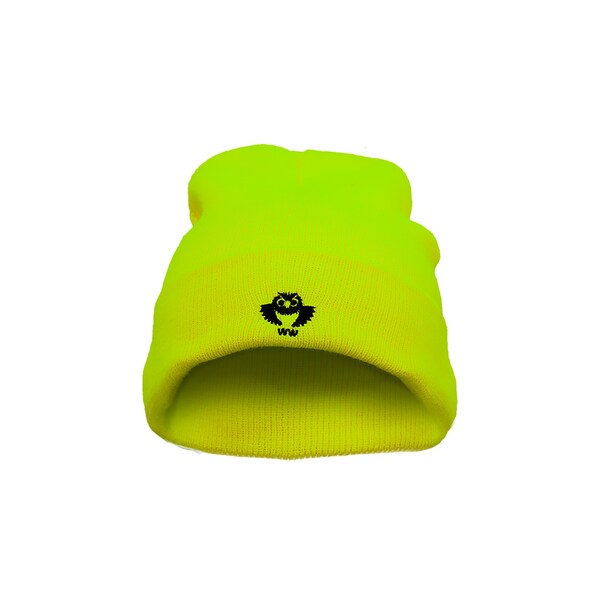 2W International High Viz Knitted Cap with Reflective Stripes, Lime - KCL-12