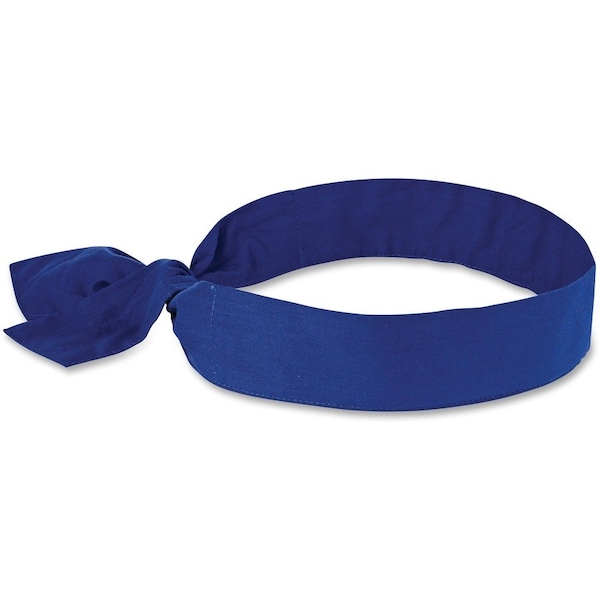 Chill-Its By Ergodyne Cooling Bandana, Tie, Low-profile, Cotton, 36-1/2"x2", Blue - EGO12307