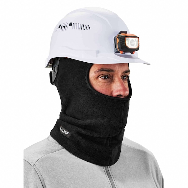 Ergodyne Balaclava Face Mask, Four-Way Stretchable Fleece, Moisture-Wicking, Black, Universal Size - 6821