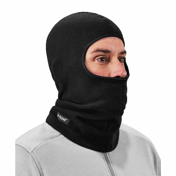 Ergodyne Balaclava Face Mask, Four-Way Stretchable Fleece, Moisture-Wicking, Black, Universal Size - 6821
