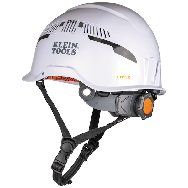 Klein Tools Safety Helmet, Shell: PC/ABS and EPS, Suspension: PC/ABS and HDPE, White - 60565