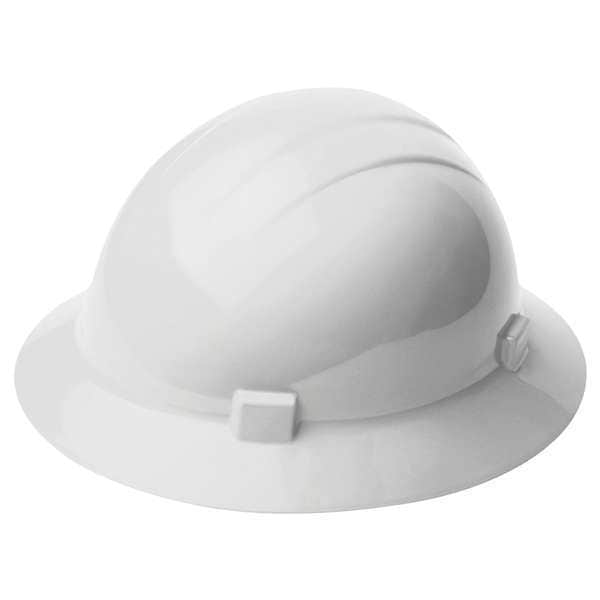 Erb Safety Hard Hat, Americana, Polyethylene, 4 Point Ratchet, Type 1, Class E, White - 19221