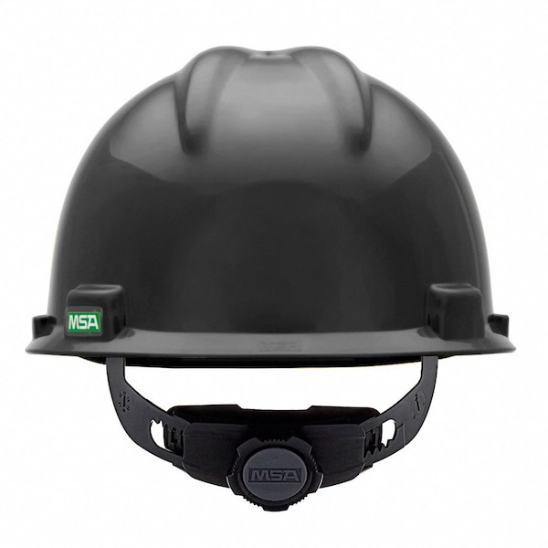 Msa Safety Front Brim Hard Hat, V-Gard, Slotted Cap, Type 1, Class E, Fas-Trac Ratchet Suspension, Black - 492559