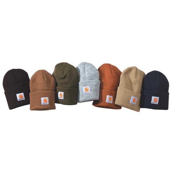 Carhartt Watch Cap, Acrylic, Cuffed Beanie, Covers Ears/Head, Black, Universal Size - A18-BLK OFA