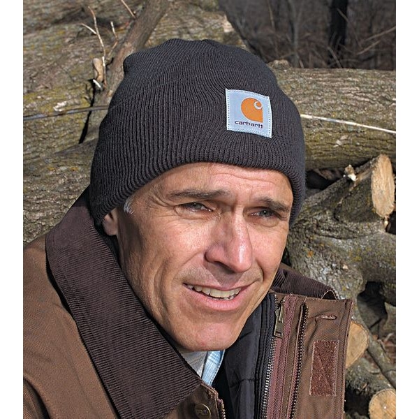 Carhartt Watch Cap, Acrylic, Cuffed Beanie, Covers Ears/Head, Black, Universal Size - A18-BLK OFA