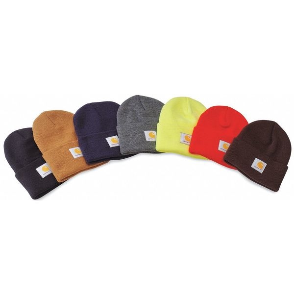 Carhartt Watch Cap, Acrylic, Cuffed Beanie, Covers Ears/Head, Black, Universal Size - A18-BLK OFA