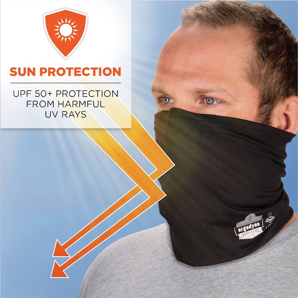 Ergodyne Neck Gaiter 6489, 2 Layer Cooling, Black, 2XL/3XL - 42150