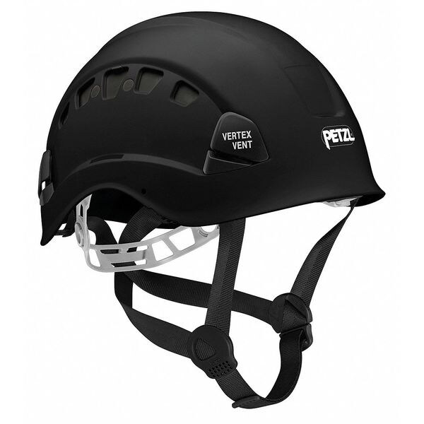 Petzl Rescue Helmet, ABS, 6-Point Mesh Liner, Black, Fits Hat Size 6-3/8 to 7-7/8 , Vented with Slots - A10VNA