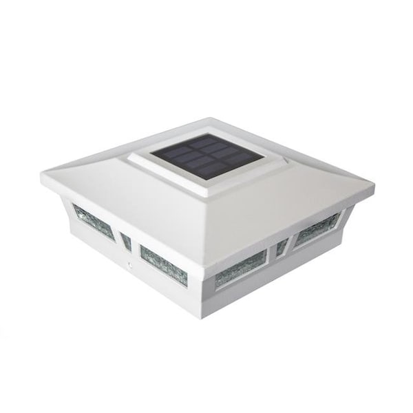Classy Caps Classy Caps Manufacturing SLX772W 6 x 6 in. Aluminum Oxford Solar Post Cap; White - SLX772W