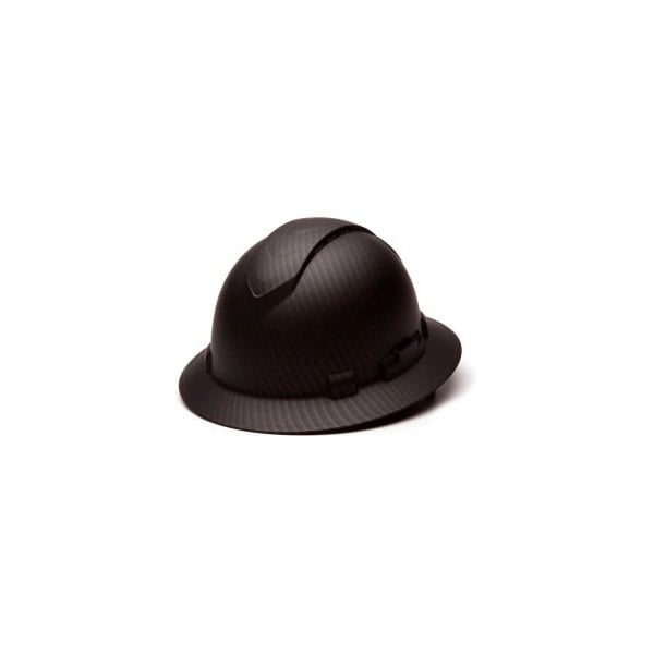 Pyramex Ridgeline Vented Full Brim Hard Hat, Matte Black Graphite Pattern, 4-Point Ratchet Suspension - HP54117V