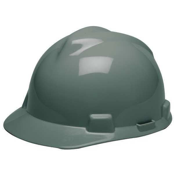 Msa Safety Hard Hat, Super V, Ratchet (4-Point), Navy Gray - 10058634