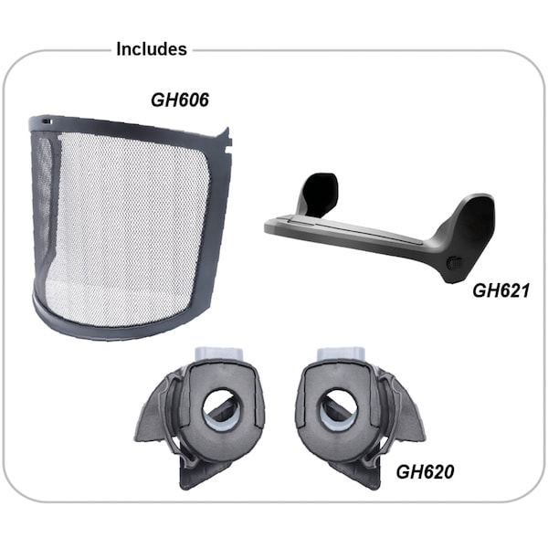 Ge Full Face Mesh Visor Kit, For Use With GH400 & GH401 Series Helmet Black - GH604