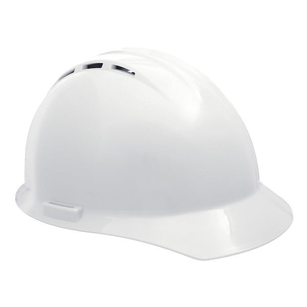 Erb Safety Hard Hat, Americana, Polyethylene, 4 Point Pinlock, Type 1, Class C, White - 19251