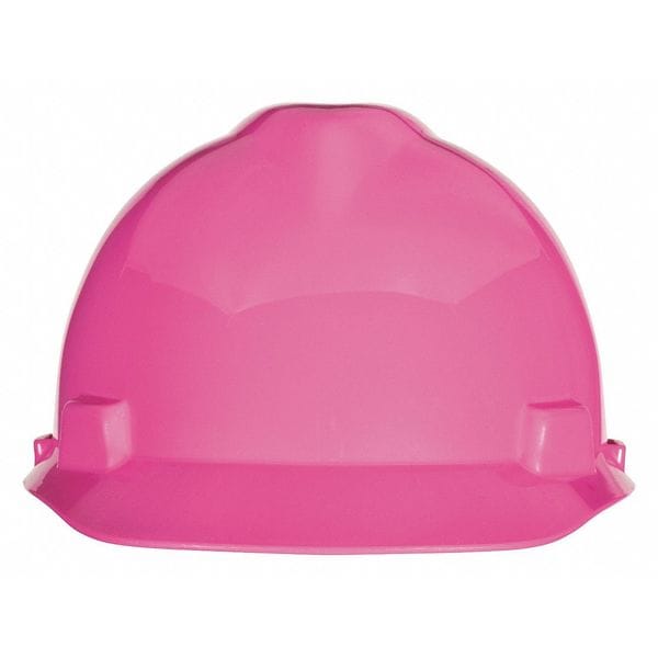 Msa Safety V-Gard Front Brim Hard Hat, Cap Style, Type 1, Class E, Staz-On Pinlock Suspension, Hot Pink - 10155231