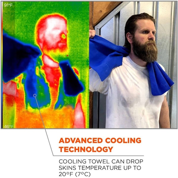 Chill-Its By Ergodyne Cooling Towel, Machine-Washable, 13"x29-1/2", Orange - EGO12441