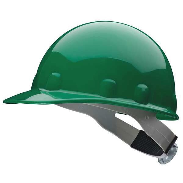 Fibre-Metal By Honeywell Hard Hat, Super Eight E2, Thermoplastic, 8 Point Ratchet, Type 1, Class E, Green - E2SW74A000