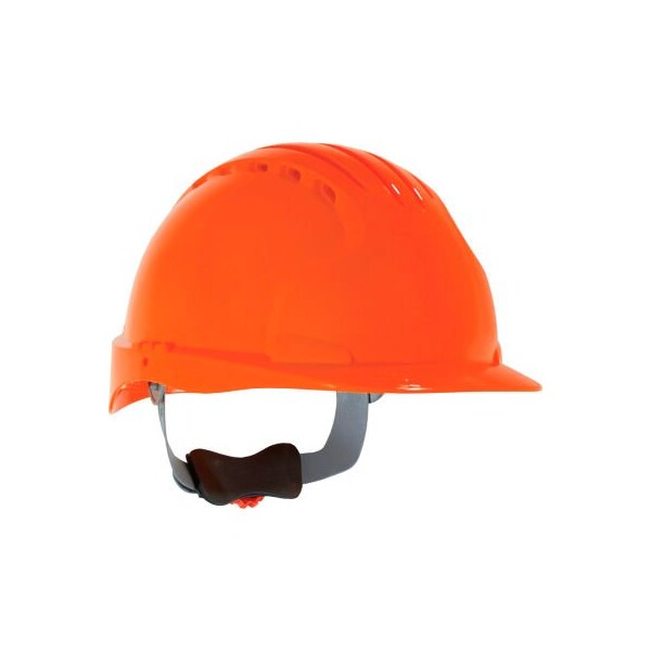 Pip Evolution Deluxe 6151 Standard Brim, Vented Hard Hat HDPE Shell, 6-Pt Suspension, Neon Orange - 280-EV6151V-OR