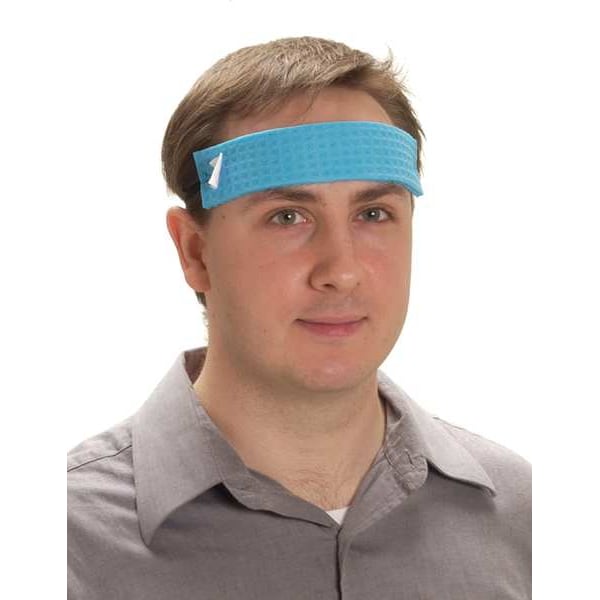 Condor Sweatband, Blue, Cooling Head Band, Cellulose, Evaporative-Cooling, Universal Size, 100 Per Pack - 2AF07