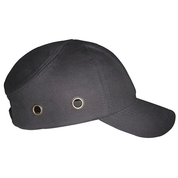 Condor Vented Bump Cap, Baseball Cap Style, Long Brim, Fits Hat Size 6 3/4 to 7 3/8, Black - 23Z355