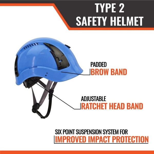 Malta Dynamics Safety Helmet, Acrylonitrile Butadiene Styrene (ABS), Ratchet, Light Blue - HTLB2001