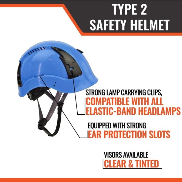 Malta Dynamics Safety Helmet, Acrylonitrile Butadiene Styrene (ABS), Ratchet, Light Blue - HTLB2001