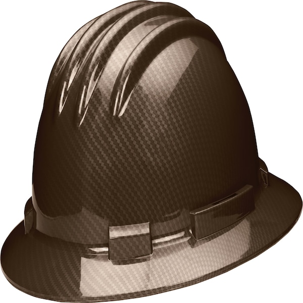 Ironwear High Density Polyethylene Full Brim Hard Hat Gloss Brown Graphite - 3970-BR-CFSP