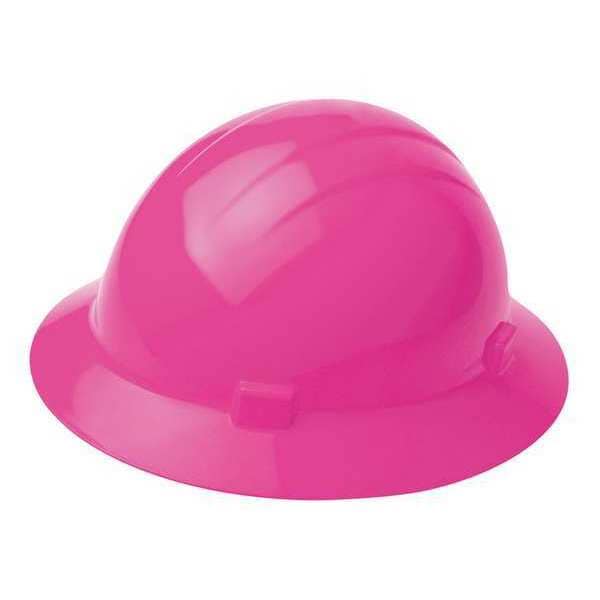 Erb Safety Hard Hat, Americana, Polyethylene, 4 Point Ratchet, Type 1, Class E, Hi-Vis Pink - 19199