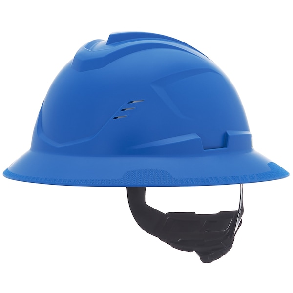 Msa Safety V-Gard C1 Full Brim, Vented, Fas-Trac III, Type 1, Class C, Blue - 10215830
