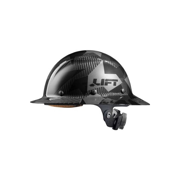 Lift Safety Lift Safety DAX Carbon Fiber Full Brim, Black Camo - HDC-20CK