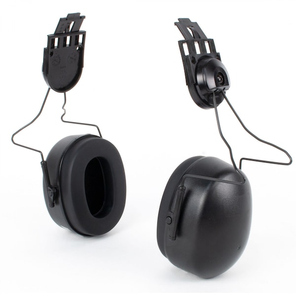 Pyramex Hard Hat Mounted Earmuffs for Full Brim Hats, One Size, Black - CMFB6010