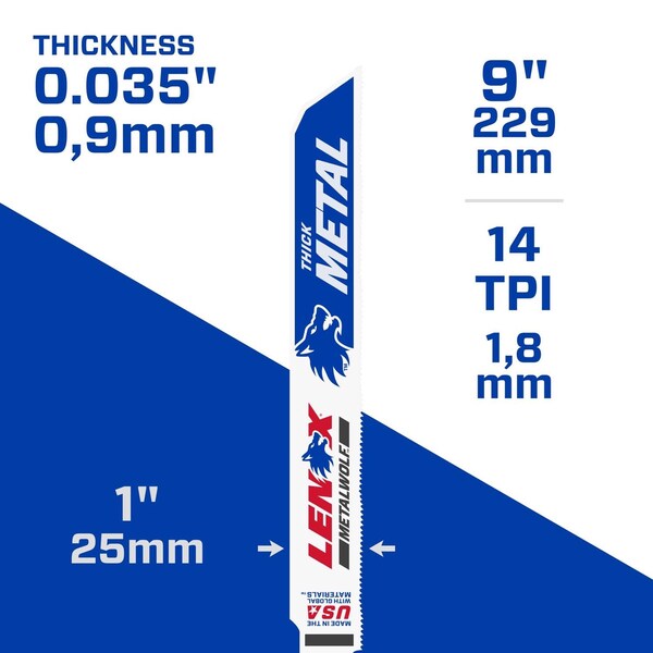 Irwin 9 in L x 14 TPI Bi-Metal - 24906T9114R