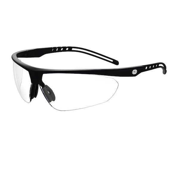 Ge Safety Glasses, Clear Anti-Fog &  Anti-Scratch Lens, Polycarbonate, Black/Blue - GE208CAF