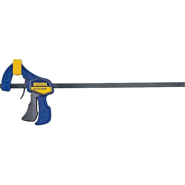 Irwin QUICKGRIP OneHanded Mini Bar Clamp, 150 lb, 12 in Max Opening Size, 2716 in D Throat - 1964744/5412