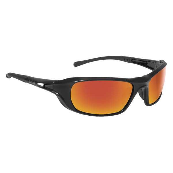Bolle Safety Shadow, Safety Glasses Anti-Scratch, Red Mirror Lens, Full-Frame, Wraparound - 40159
