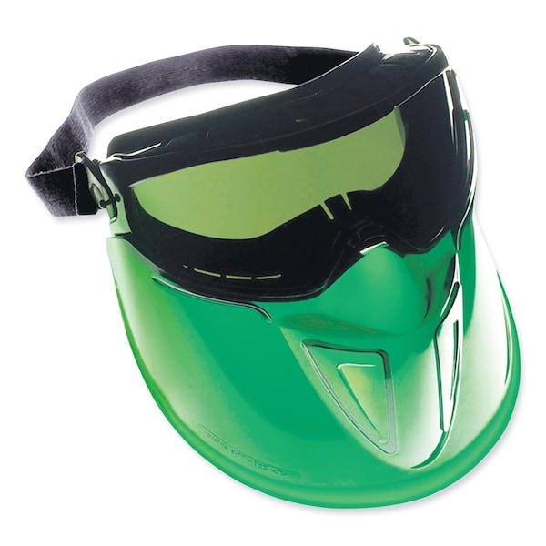 Kleenguard V90 Shield Safety Goggles with Face Shield, Over Glasses, Green Anti-Fog Lens, 6PK - KCC18631