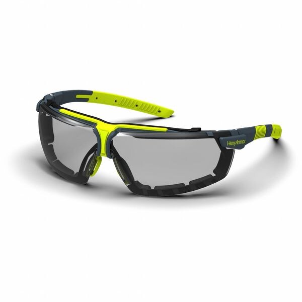 Hexarmor VS300SG, Safety Glasses Anti-Fog &  Anti-Scratch, Gray Lens, Half-Frame, Wraparound - 11-27002-02