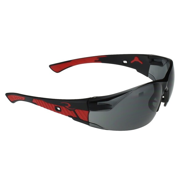 Radians Safety Glasses, Wraparound Smoke Polycarbonate Lens, Uncoated,  - OBL1-20