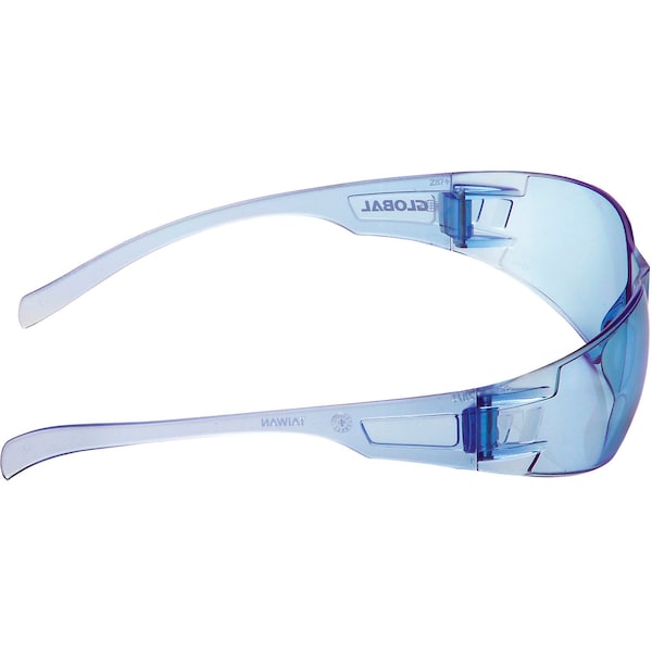 Global Industrial Frameless Safety Glasses, Scratch Resistant, Blue Lens - 708119BL