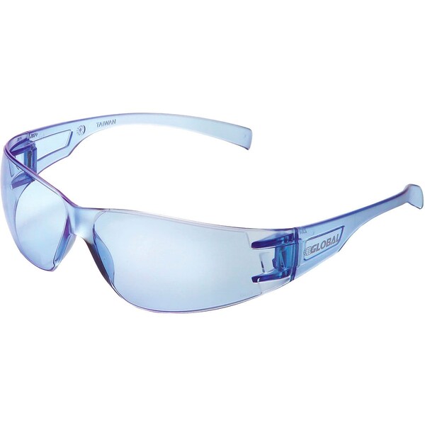 Global Industrial Frameless Safety Glasses, Scratch Resistant, Blue Lens - 708119BL
